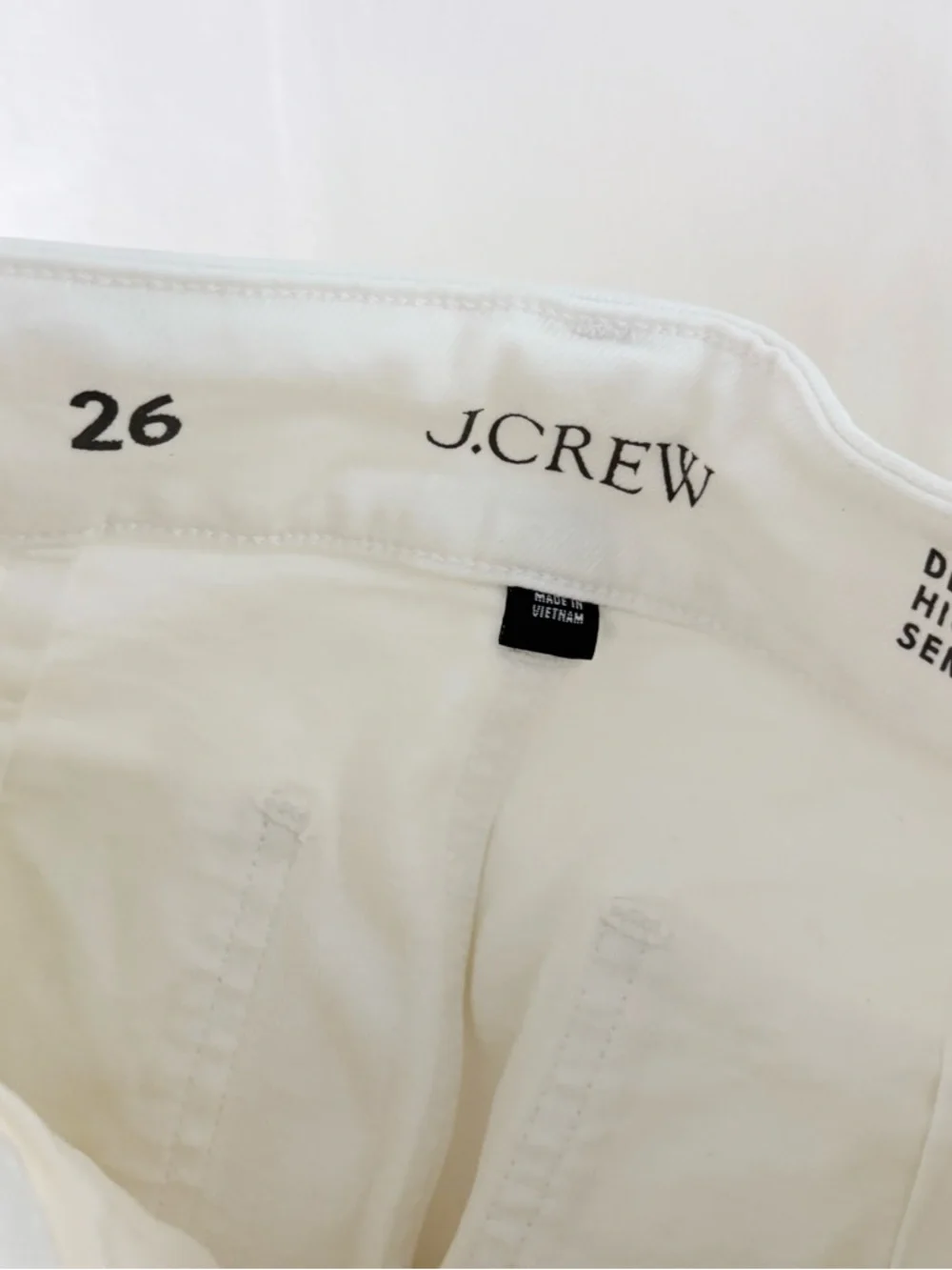 NWT J. Crew Denim Trouser Jean Stacked Buttons White